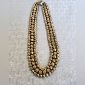 Sarah Coventry Triple Strand Gold Necklace